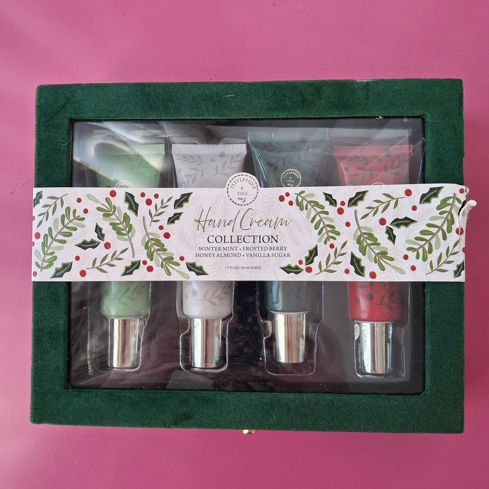 Peppermint & Pine Hand Cream Gift Set Box Mint Berry Honey Almond Vanilla Sugar